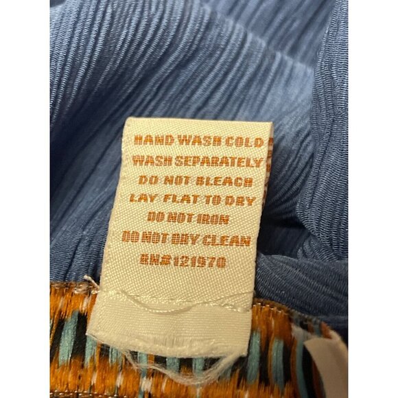 Flying Tomato Women's Blue Tiered Flutter Sleeve Crepe Dress Size Medium - Picture 9 of 9